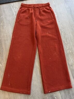 NIKE Rust Red Fleece Pants Size medium